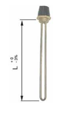 Elemento calefactor de inmersión con tapón de acoplamiento en latón ("U")
