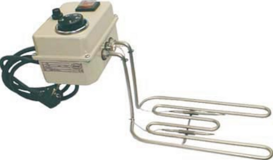 ELEMENTO CALEFACTOR DE INMERSIÓN FIJOS CON CAJA DE CONEXIONES IP-44 CON TERMOSTATO REGULABLE Y LIMITADOR TEMPERATURA